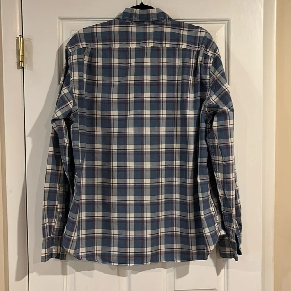 J. Crew‎ Men's 100% Cotton Plaid Button Down Shirt Red, Blue, & White sz XL